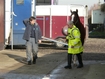 (No 12) Susan Carter getting advice from the vet Andy Carnell
