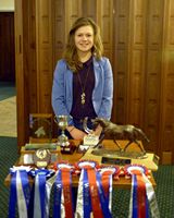 Katy Mellor with her awards