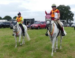 45 Valerie Pilling with Valrizz Faerie Ffion and 46 Angela Leadbetter with Lindle Sir Gallahad