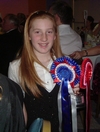 Shelby with her trophy and rosettes at the AGM